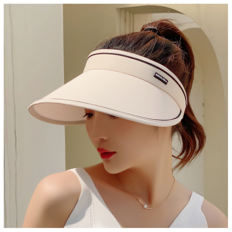 Summer New Upgrade Foldable Sun Hat Travel Beach Sun Hat with Wide Brim No Top UV Hat for Women