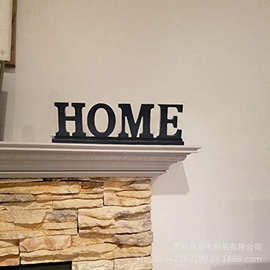 跨境货源 木制home道具摆件 英文字母木质工艺品 摄影道具艺术字