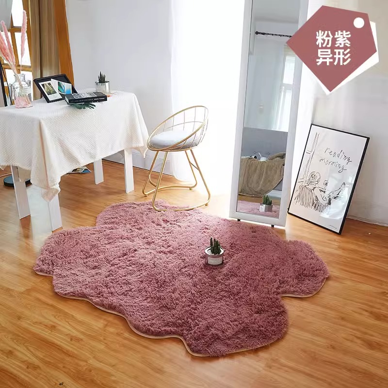 Bedroom Carpet Ins Style Home Room Decorative Girl Heart Bedside Blanket Cute Plush Irregular Carpet Mat