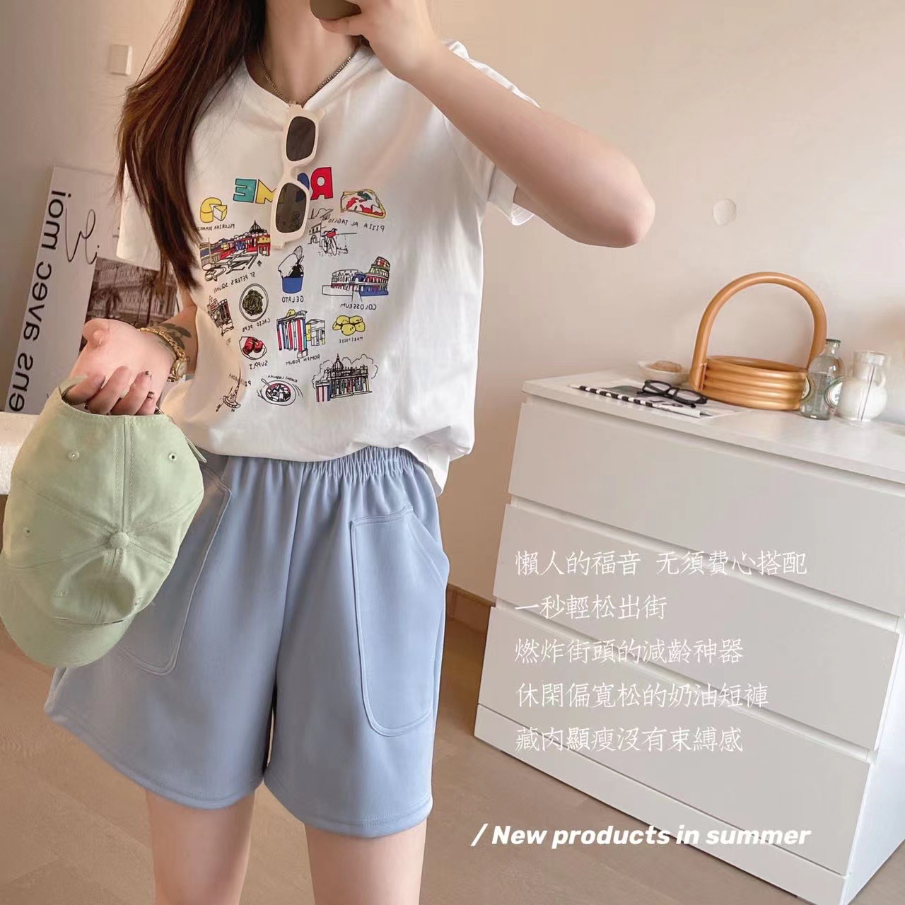 Cloth Nine Cream Shorts Summer New Loose Straight Cotton Leisure Hot Pants Outer Shorts Women's Casual Pants