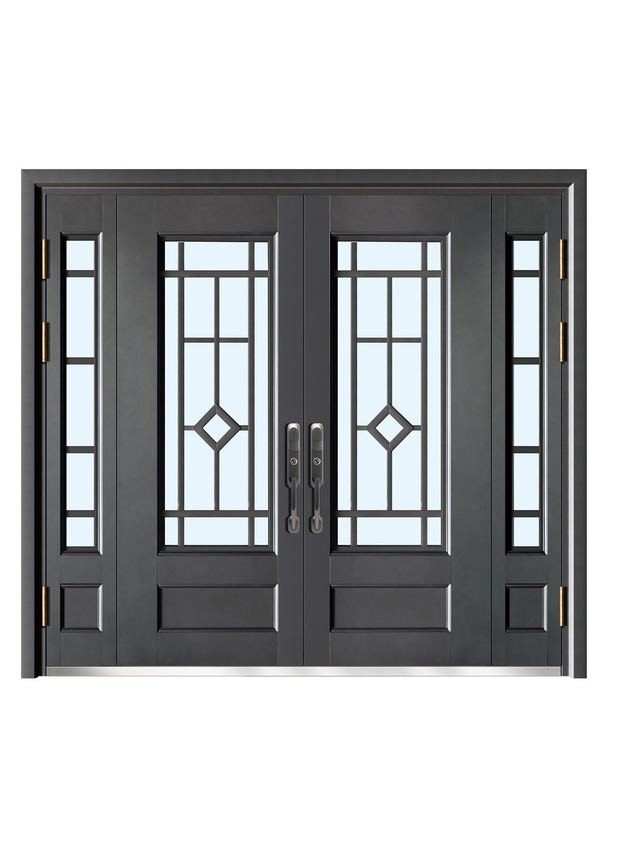 厂家定制新中式门中门通风门中门锌合金门中门精雕铝框拼接