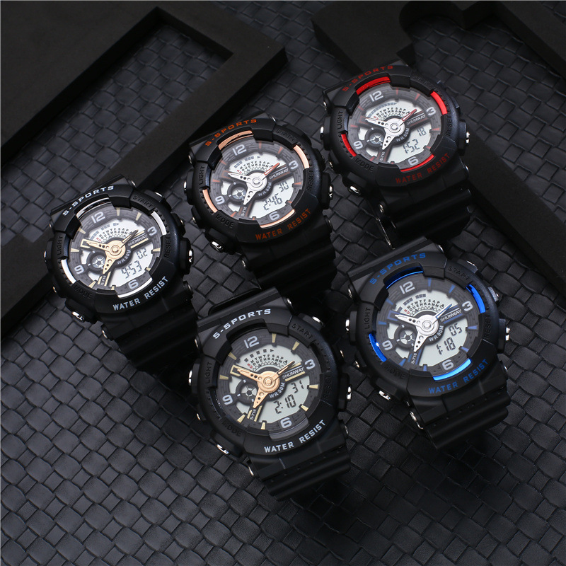 [Manufacturer] Children's Gift Electronic Watch Men's Cool Waterproof Electronic Waist Watch Luminous Multi-Function Sports Watch