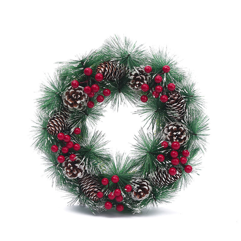 Christmas Wreath 2022 New Holiday Decoration Shopping Mall Hotel 30cm Christmas Wreath Pendant Bar Scene Layout