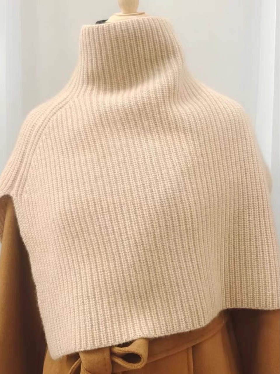 高领加厚元宝针护肩颈100纯山羊绒秋冬保暖居家办公出行-阿里巴巴