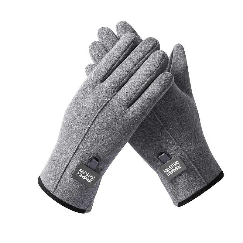 Gloves Men's Winter Dralon Warm with Velvet Thin Riding Autumn and Winter Windproof Touch Screen Driving Cold-Proof Heating Running