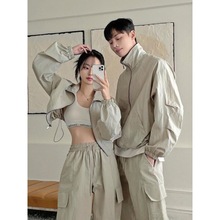 DISOO情侣装秋季2024新款韩设计感小众套装特别的不一样轻奢外套