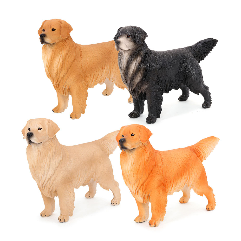 实心仿真动物狗模型大金毛犬宠物狗科教模型儿童礼物玩具摆件