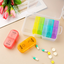皮包款一天两次药盒一周旅行便携药盒可拆分防尘防潮分格塑胶药盒