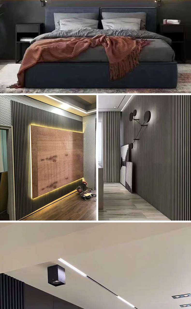 格栅现代风格免漆覆膜松木格栅长城板护墙板背景墙墙板吊顶装饰板