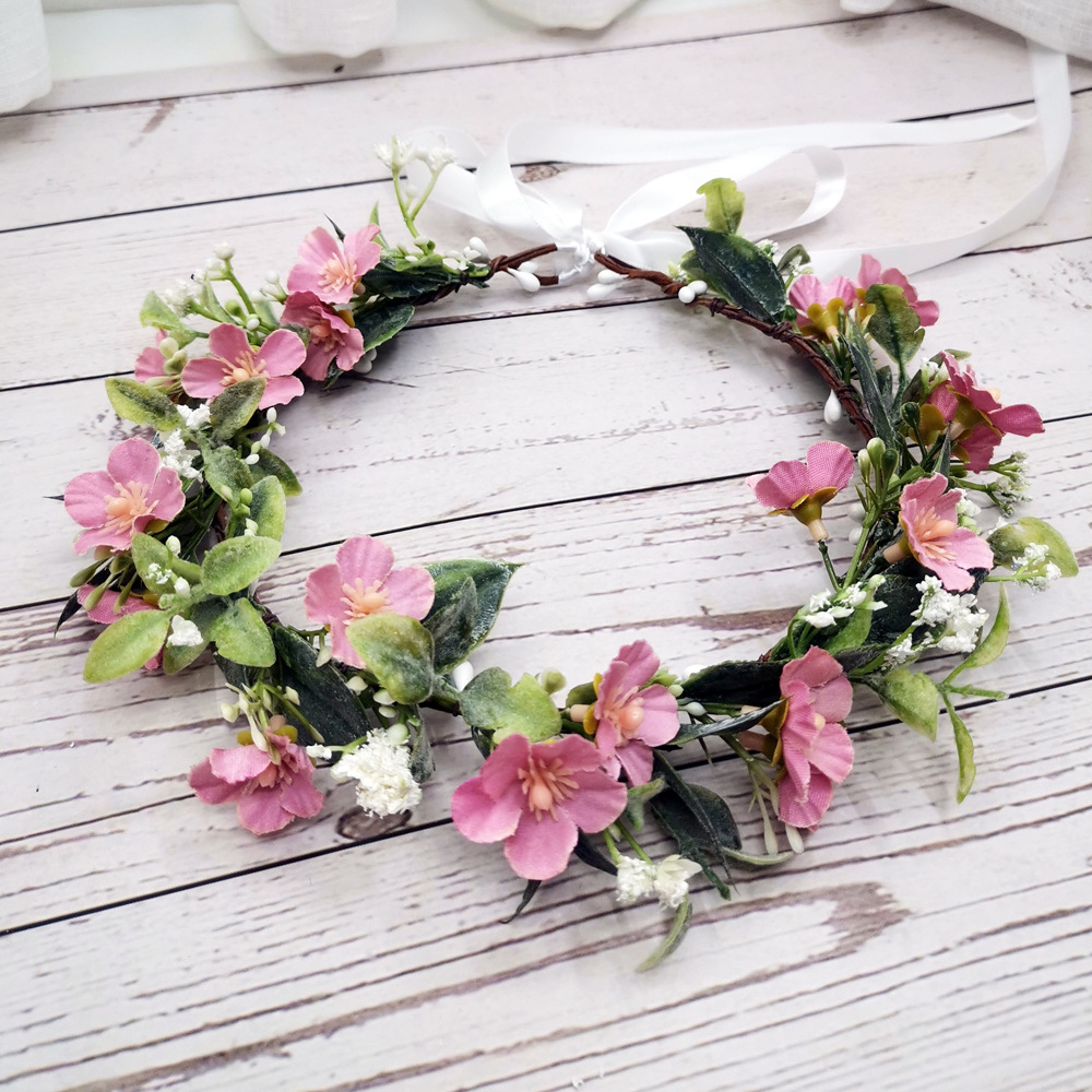 田园碎花新娘花环头饰度假配饰旅游婚纱摄影写真头环结婚发饰