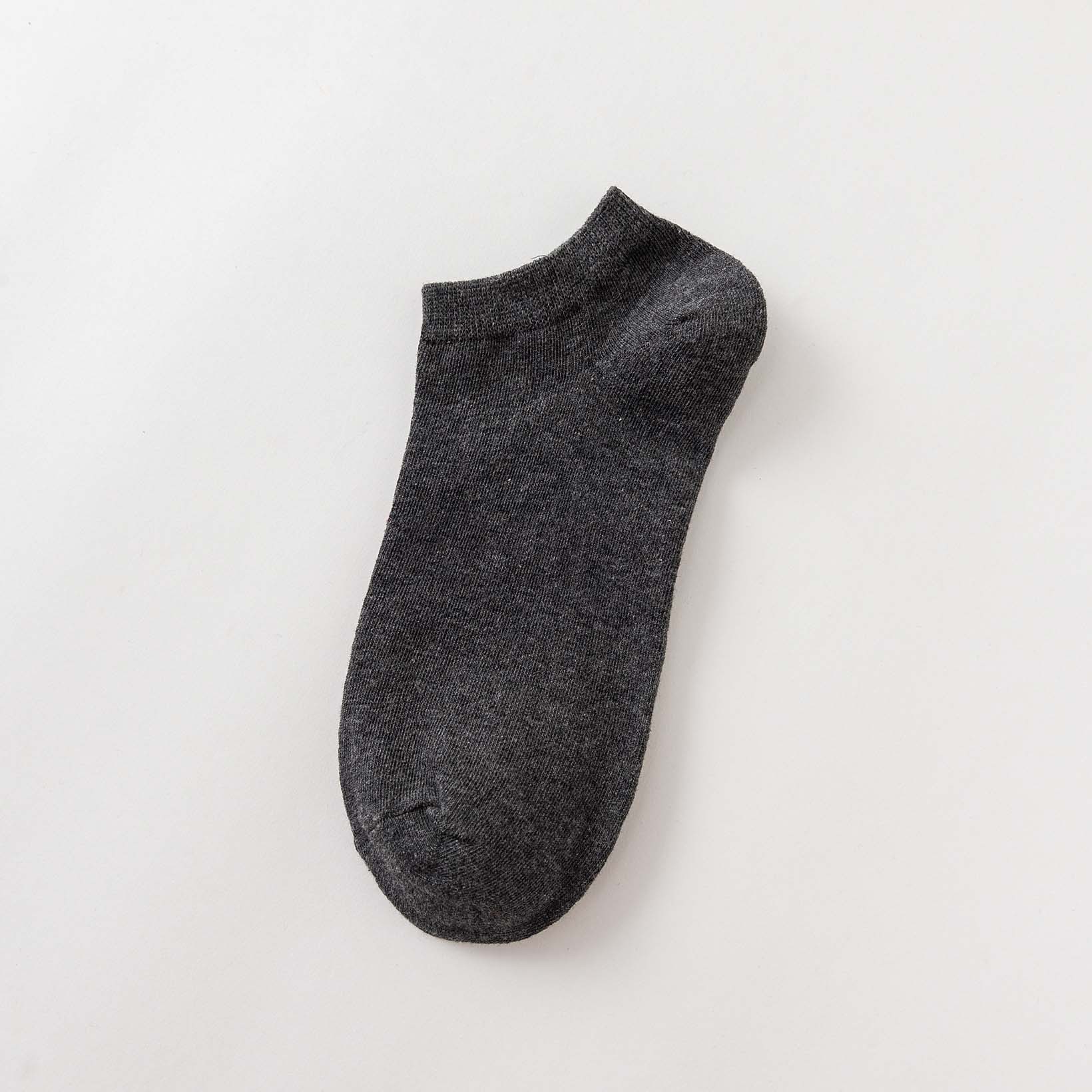 Men's Cotton Socks Sweat Absorbing and Deodorant Short Socks Pure Black Summer Thin Breathable Sports Low Cut Low Cut Socks