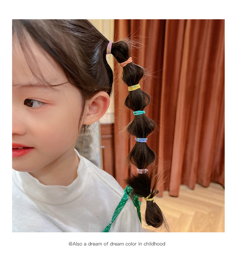 儿童彩色高弹力橡皮筋女童宝宝可爱不伤发头绳小女孩扎头发绳头饰