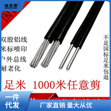 铝芯电缆线16平方电线10黑色双根平行线双股铝线入户外架空防老祥