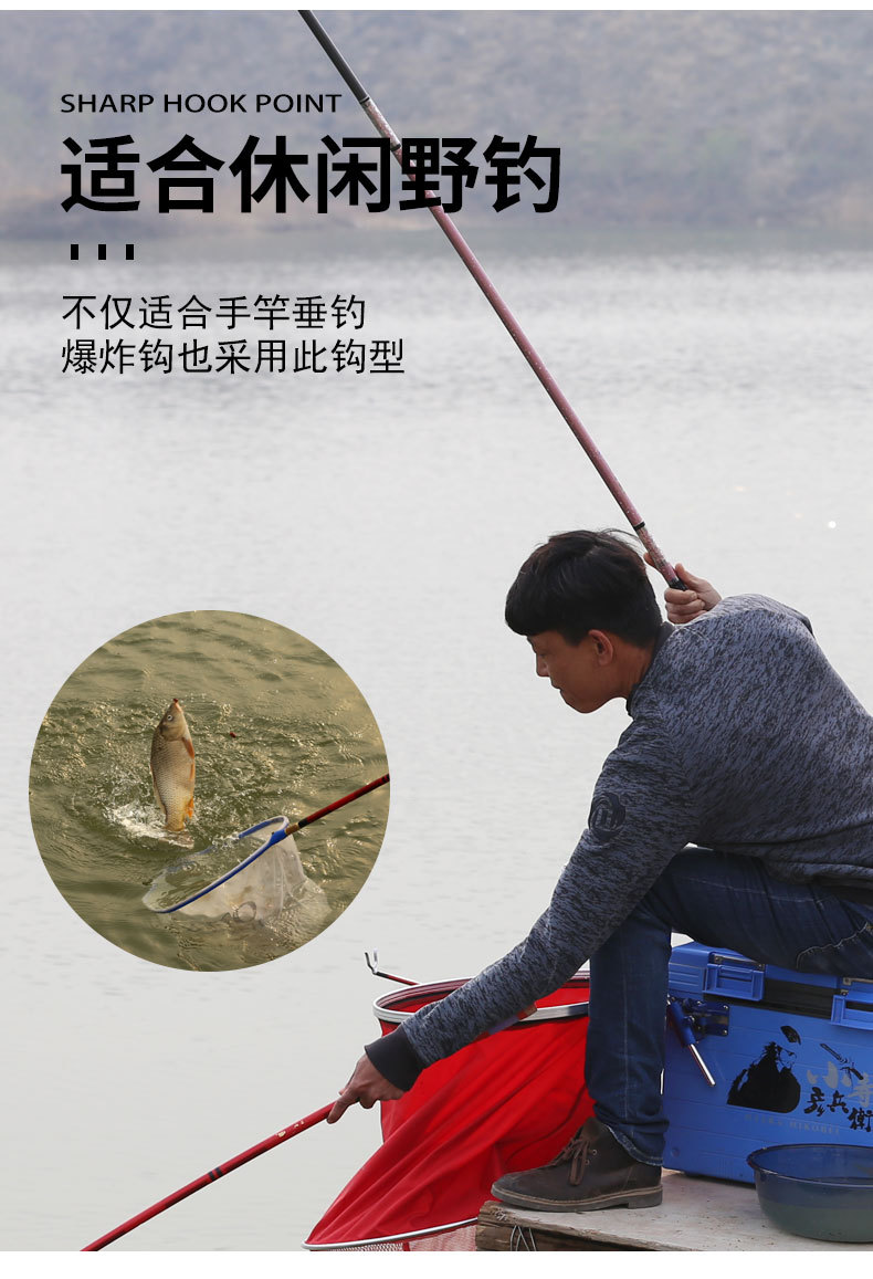 日本土肥富伊势尼鱼钩15号袋装有倒刺上黑钓草鱼鲤鱼大物钩爆炸钩