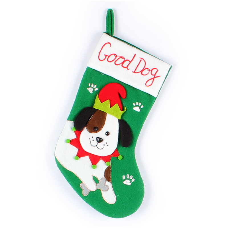 2022 Cute Dogs and Cats Christmas Stockings Cartoon Christmas Stockings Pendant Christmas Tree Bag Decorative Socks