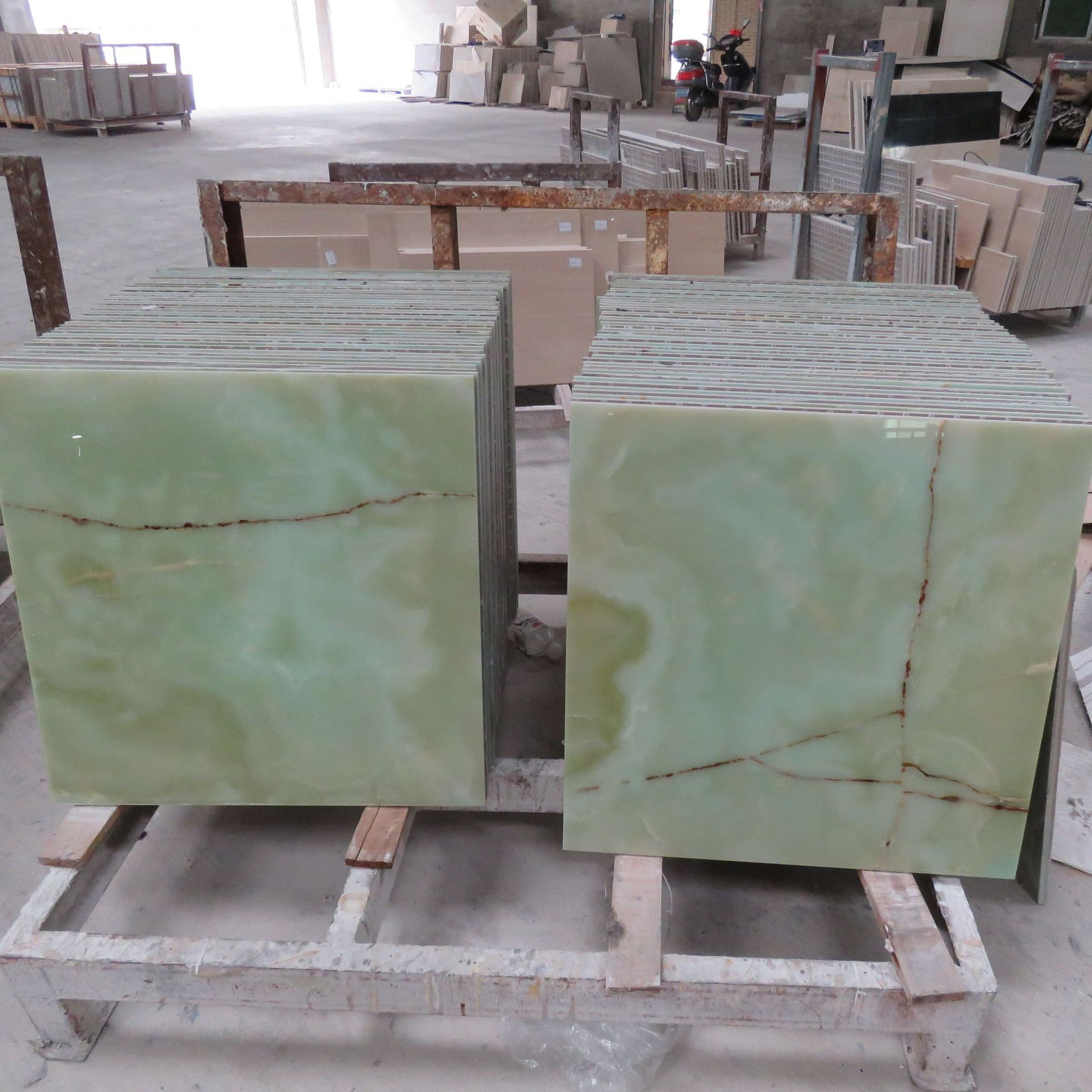 古青玉桌面 天然大理石桌面 玉石背景别墅背景墙 玉石薄板复合板