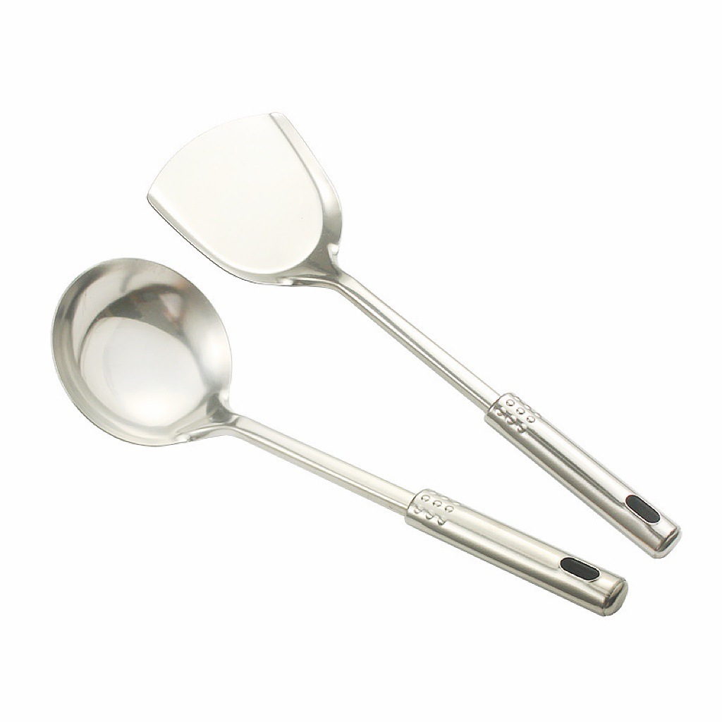 Stainless Steel Kitchenware Ladel Strainer and Soup Spoon Slotted Turner Spatula Spatula Meal Spoon Anti-Scald Handle Kitchen Cooking Spatula