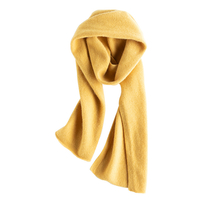 Cashmere Scarf Men's and Women's 100% Pure Cashmere Autumn and Winter New Pure Color Warm Keeping Couple Parent-Child Seven-Pin Thickened Scarf