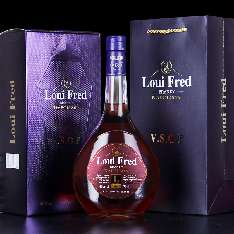 法国原酒进口洋酒 vsop白兰地 路易费雷德拿破仑礼盒装整箱批发