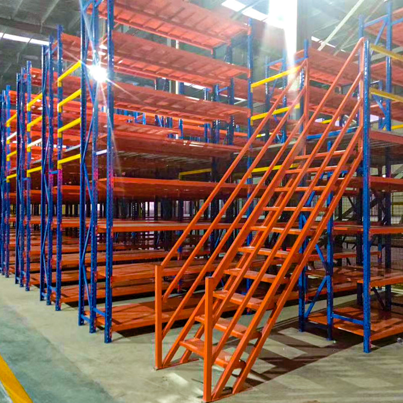 郑州阁楼平台金属货架搭建工厂仓库隔层可拆卸二层钢结构货架