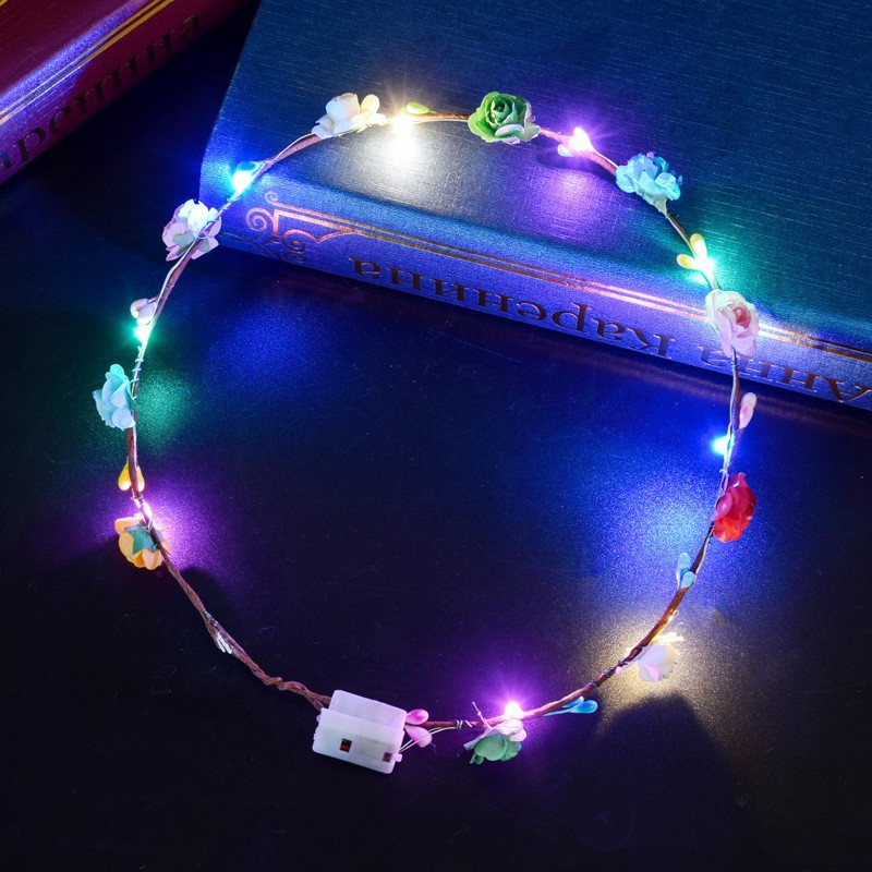 Glowing Cat Ear Headband Flash Garland Headdress Rabbit Ears Headband Wechat Scan Code Gift Night Market Stall Supply