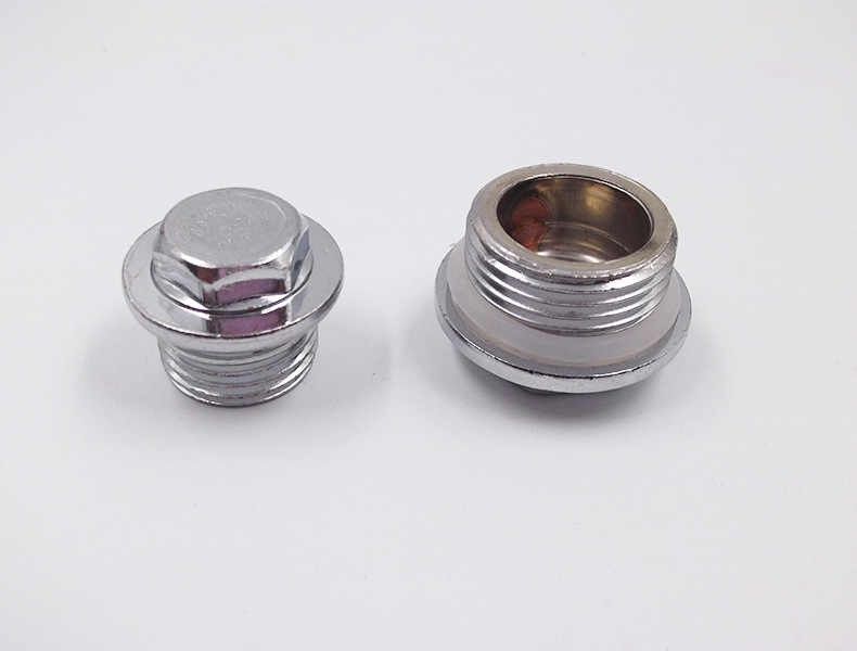 立勤 铁镀铬外丝堵头暖气片放气带垫外丝堵散热器外牙出气丝堵