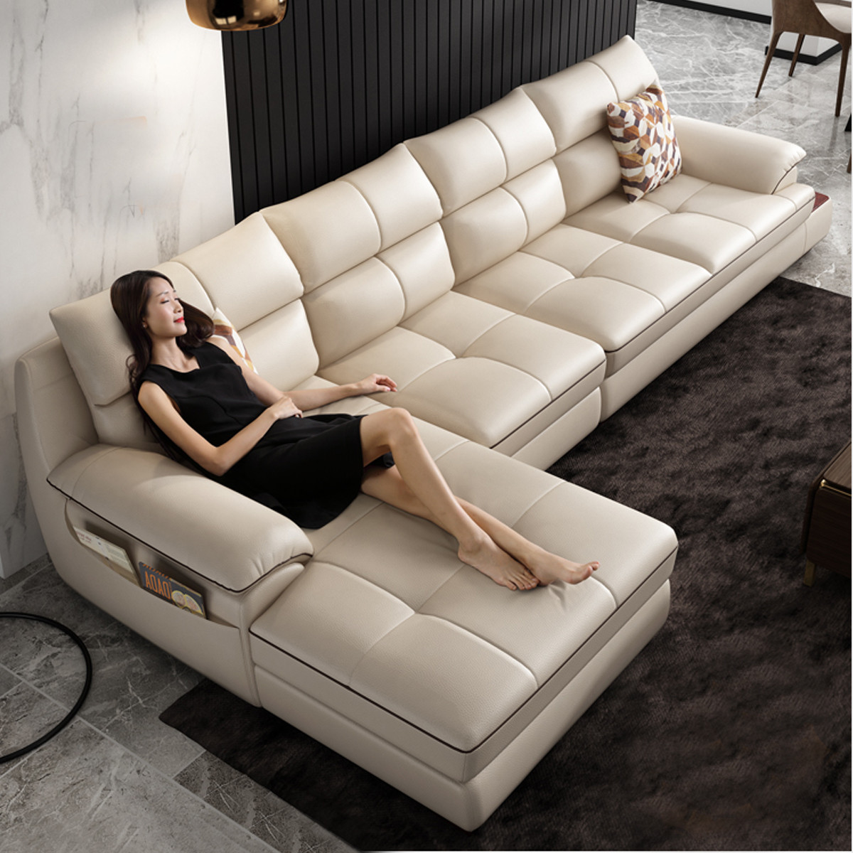 真皮沙发头层牛皮客厅简约现代轻奢大小户型左右组合转角2021新款