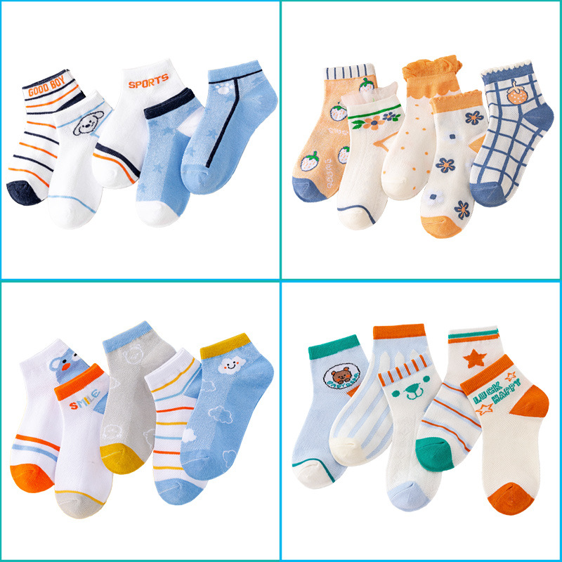 on Behalf of Cartoon Mesh Boat Socks Thin Mid-Calf Length Socks Spring and Summer Babies' Socks Baby Floor Socks Free Shipping Children's Socks