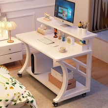 电脑桌可移动台式家用桌子小户型卧室书桌带轮简易办公写字学习桌