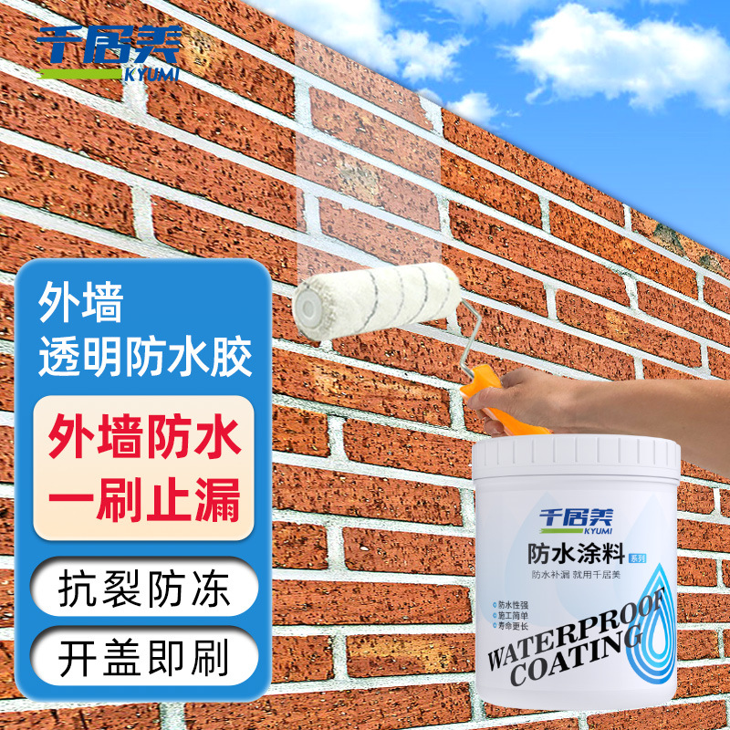 透明防水胶墙体屋顶阳台卫生间免砸砖厕所堵漏王补漏材料防水涂料