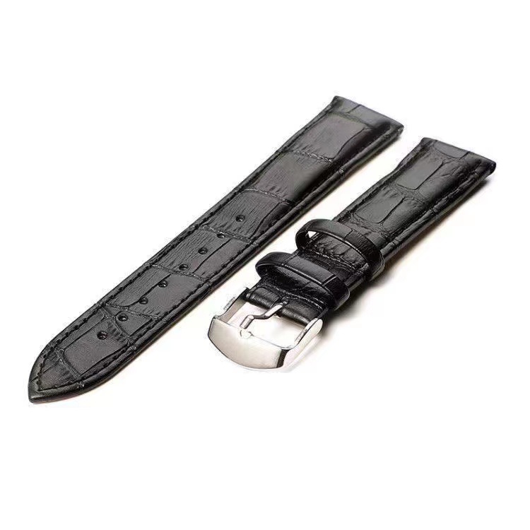 真皮表带竹节纹厂家现货批发男女通用牛皮手表带表链配件针扣尺寸