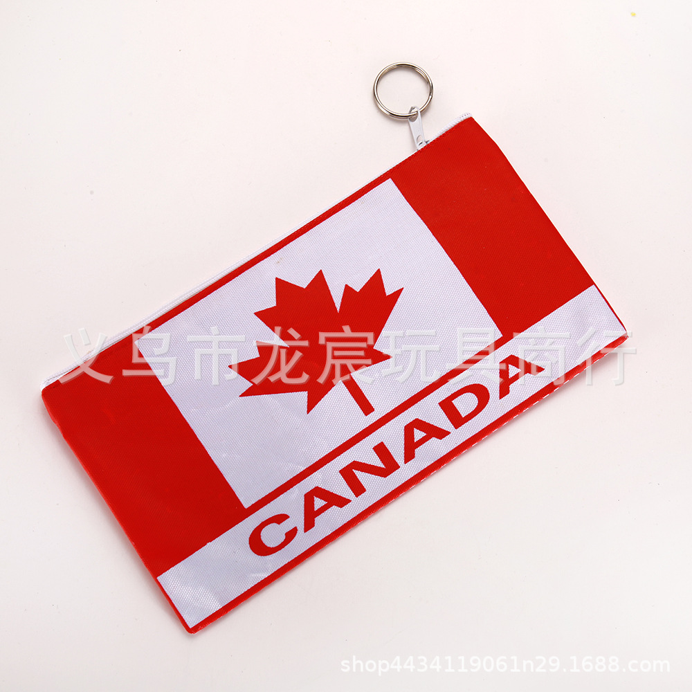 Canada Pencil Case Creative Cartoon Stationery Box Large Capacity Stationery British New Zealand Zipper Oxford Cloth Pencil Bag