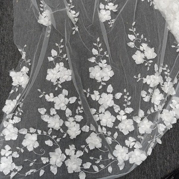 网纱珠片蕾丝立体绣花 diy晚礼服装饰服装辅料亮片3d补丁刺绣布贴