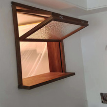 上下折叠窗提拉窗实木折叠窗上下推拉玻璃提拉窗上下咖啡吧台透明