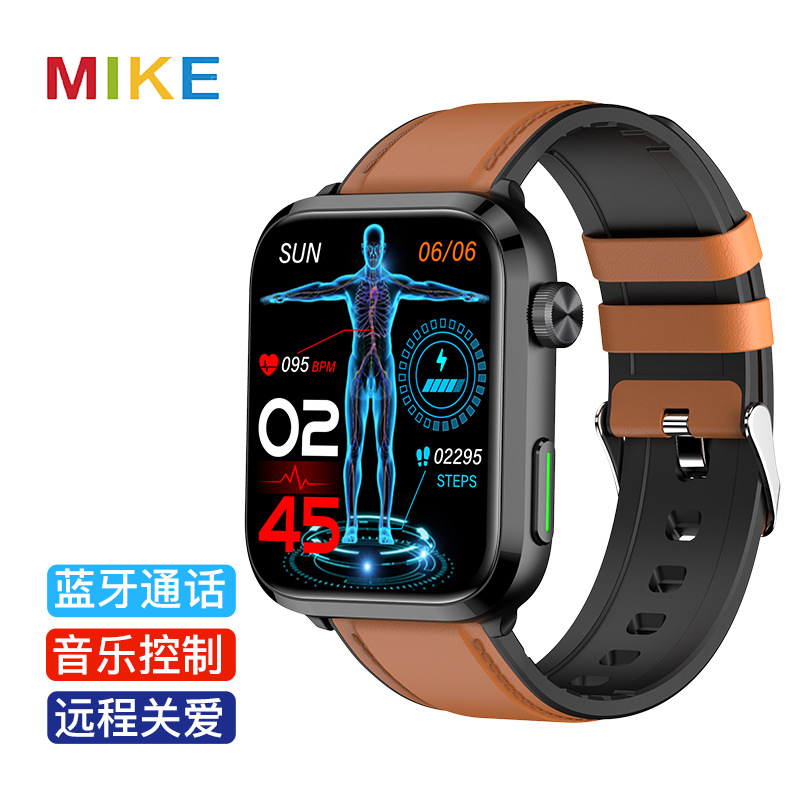 f220(healthwear)蓝牙通话血糖体温秒表音乐控制心率sos智能手表