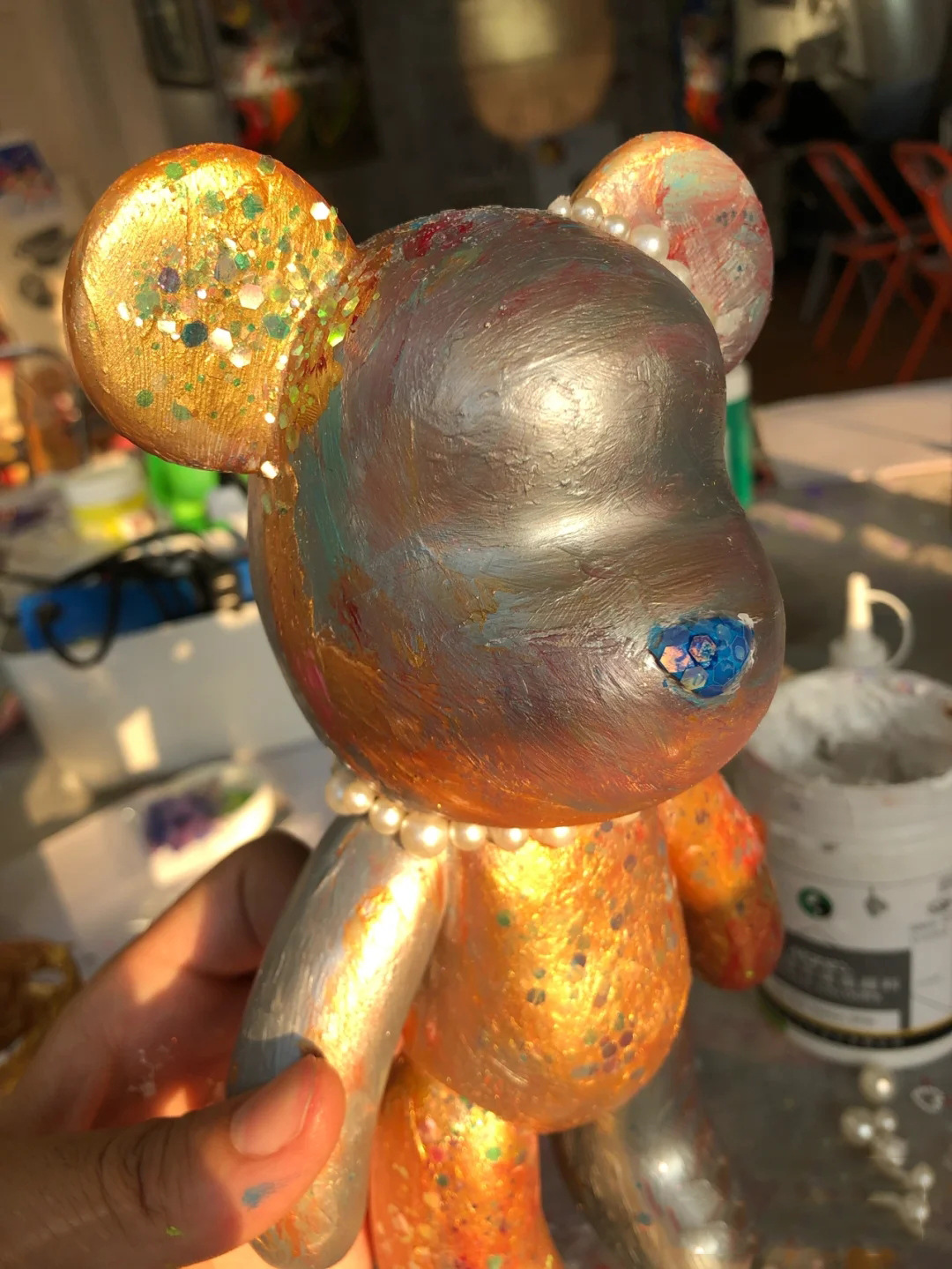 大号diy暴力熊积木熊涂鸦流体画白胚涂鸦非石膏娃娃搪胶玩具批发