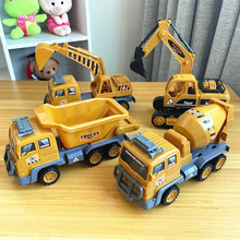 抖音工程车玩具盒装新款儿童惯性挖掘机搅拌车大号滑行玩具车