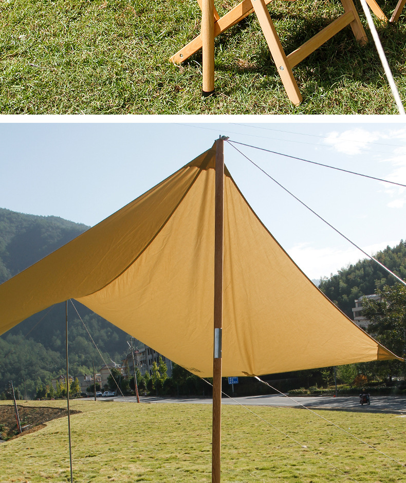 户外露营帐篷天幕支撑杆橡木实木铝合金伸缩天幕杆支撑支架2.4米