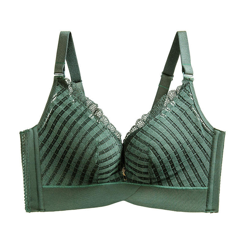 盐步高档蕾丝内衣女上薄下厚无钢圈聚拢上托收副乳舒适调整型文胸