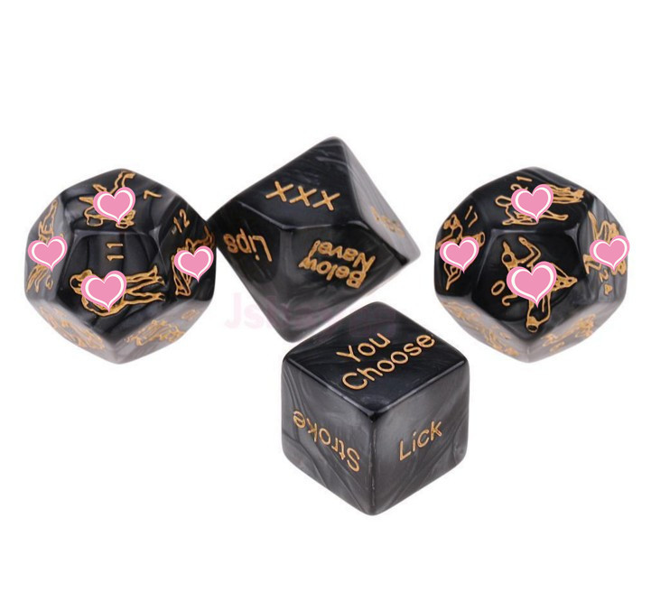 情趣骰子英文情趣色子fun dice 男女调情情趣用品4个装珍珠黑/ 白