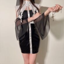 情趣内衣制服诱惑角色扮演性感修女套装漆皮女欧美内衣一件代发