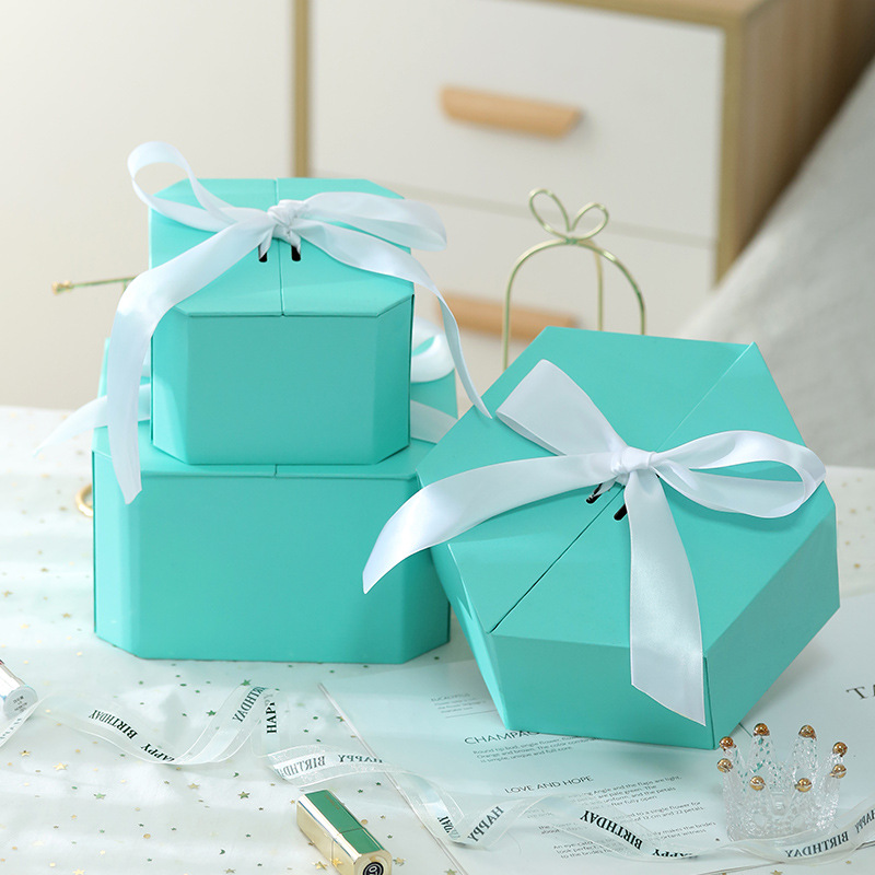 八边形礼盒情人节伴手礼盒结婚礼物盒八角盒化妆品口红包装盒