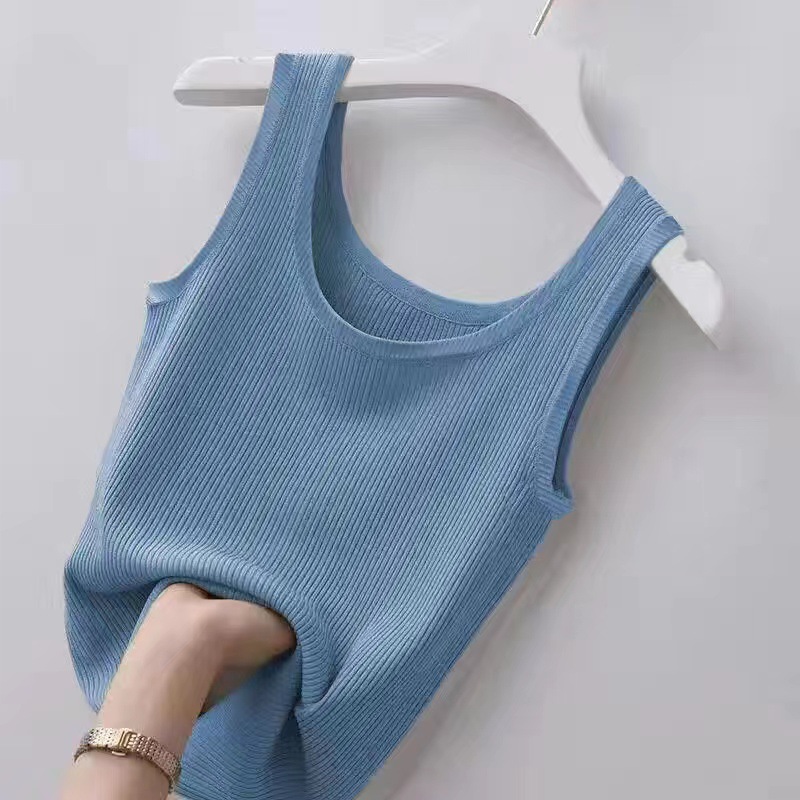 [Factory Direct Sales] 40.00 Kg-100.00 kg Ice Silk Sling Thread Vest Women's Slim Fit Outer Wear Inner Wear Bottoming Shirt Sleeveless