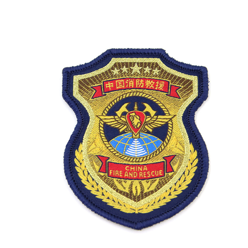 8成交0个银色消防魔术贴粘贴式软胸徽刺绣电脑织唛工艺消防员号牌相似
