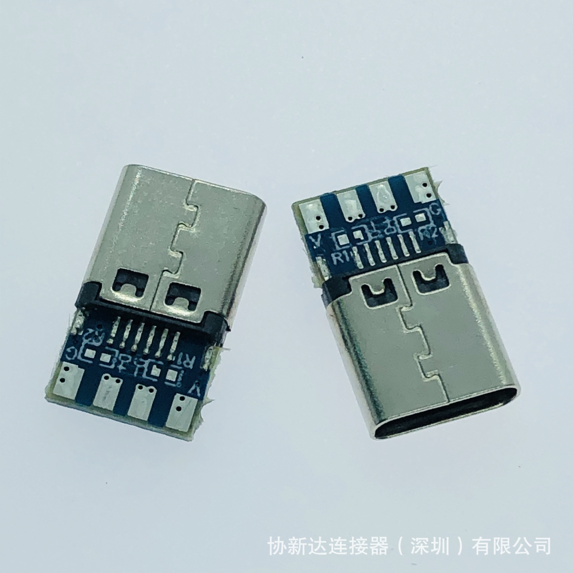 带板type-c 4p夹板母座 夹板焊线式带pcb板 焊线快充母头 6焊盘