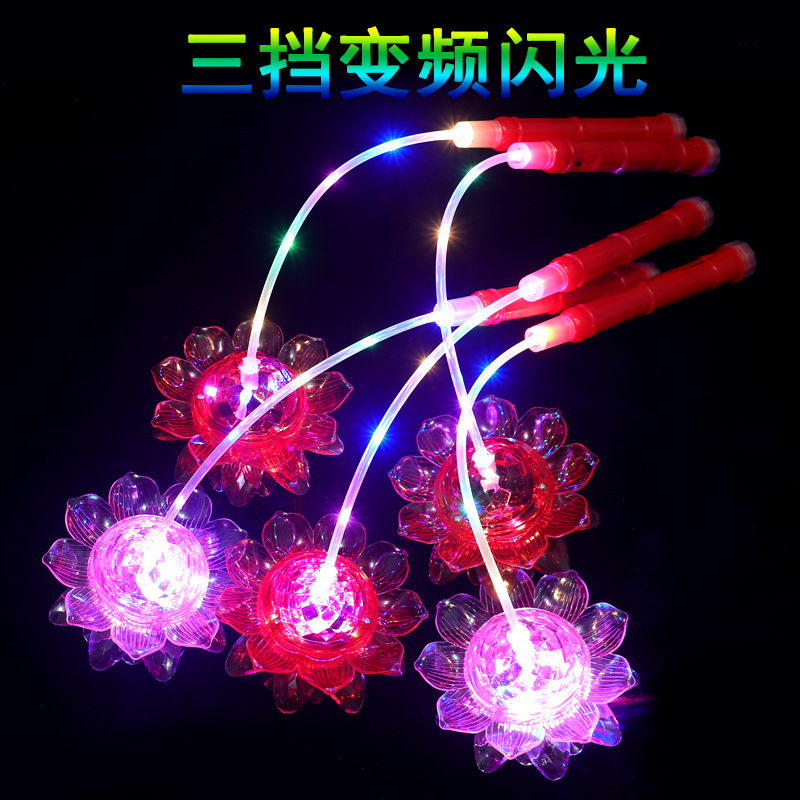 New Luminous Portable Lantern Crystal Lotus Projection Lantern Stall Night Market Square Stall Products
