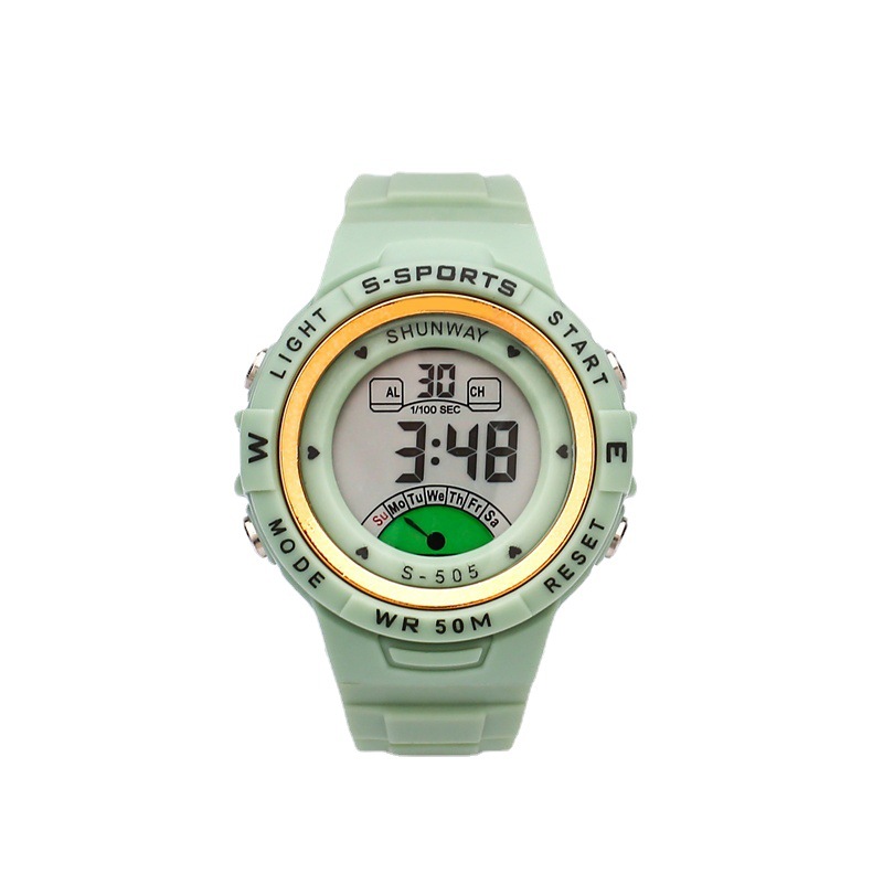 [Manufacturer] 50 M Waterproof Electronic Watch Macaron Children's Sports Watch Luminous Alarm Clock Multi-Function Watch Men and Women