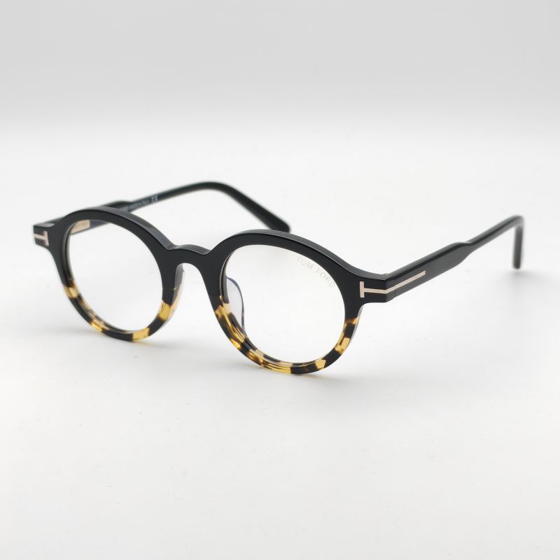 福特板材眼镜复古文艺中小脸圆框玳瑁色近视眼镜架TF5664光学眼镜