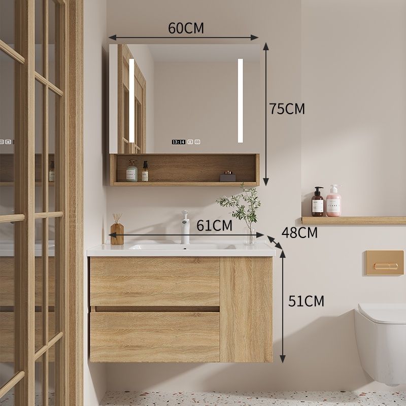 Bathroom Cabinet Combination Modern Simple Hand Washing Integrated Ceramic Pool Washbasin Set Bathroom Nordic Washstand