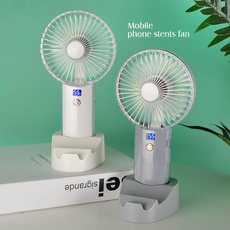 office desktop long endurance digital display usb fan brushless motor 2000ma five-speed wind student fan